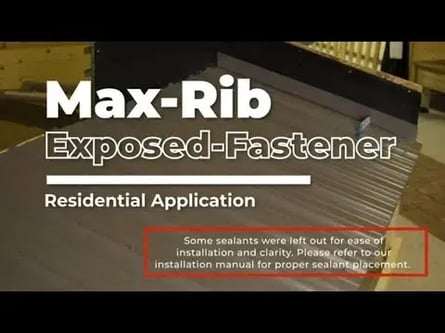 Max-Rib Exposed Fastener Panel Residential Application